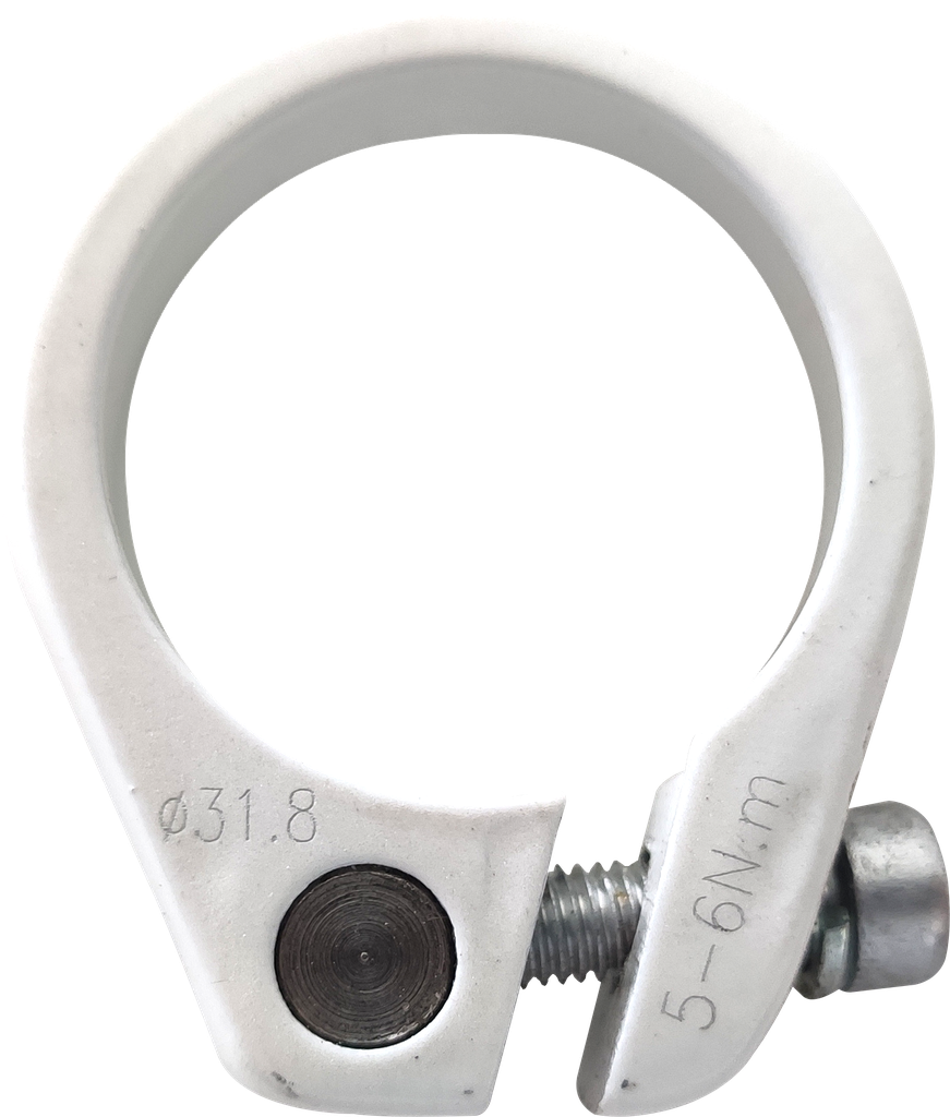 Abrazadera ZOOM c/tornillo 31.8mm white  AT-106N
