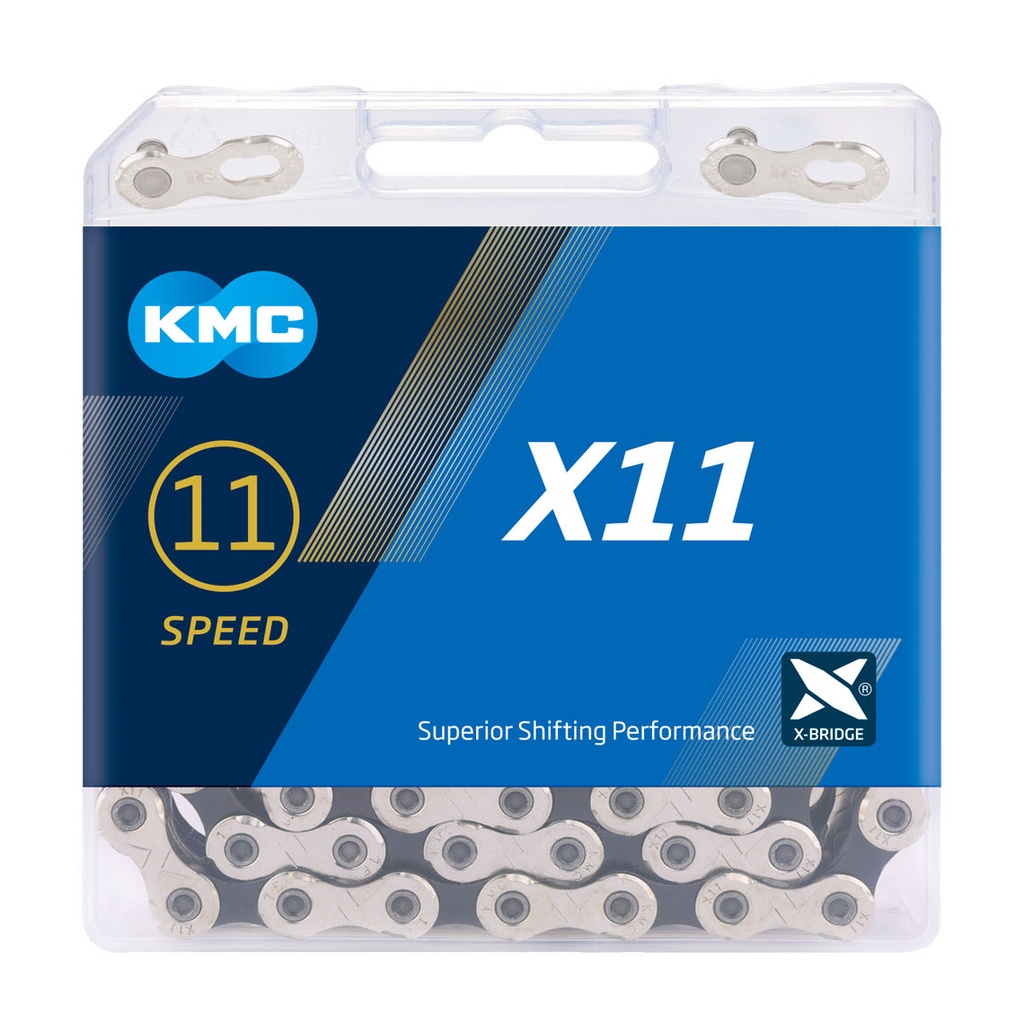 Cadenilla KMC 1/2x11/128 118 links X11 silver/black 11v