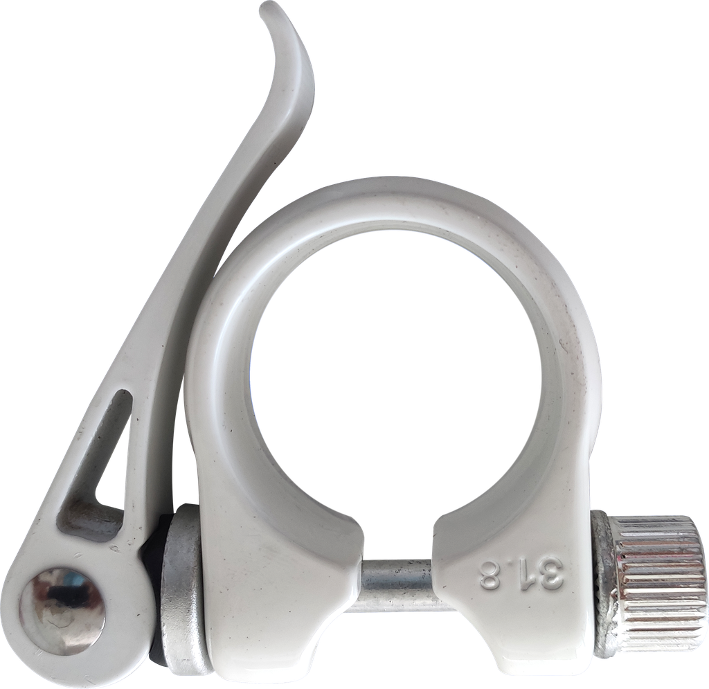 Abrazadera ZOOM c/bloqueador 31.8 white  AT-109+SQR