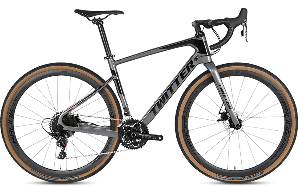 Bicicleta TWITTER  ruta carbon GRAVEL 48cm RS-24v  dark gray