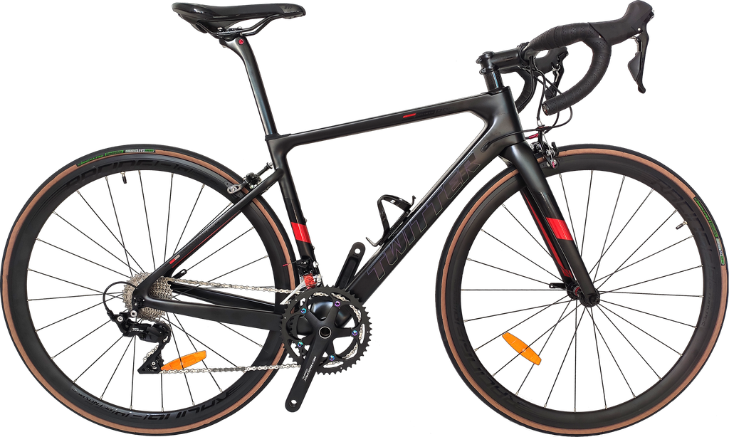 Bicicleta TWITTER ruta carbon STEALTHpro 45cm SRAM RIVAL-22v horquilla black/red