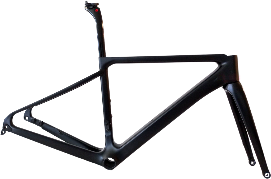 Cuadro Ruta R6 twitter carbon 480mm disc brake c/trinche-pilar-pista-buje  black