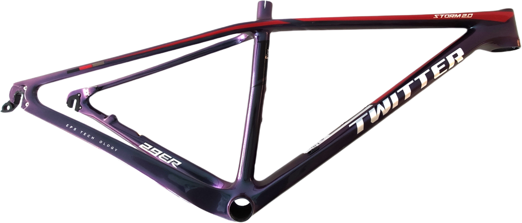 Cuadro TWITTER 29   carbon 17 STORM2.0 normal c/pista de trinche red holographic