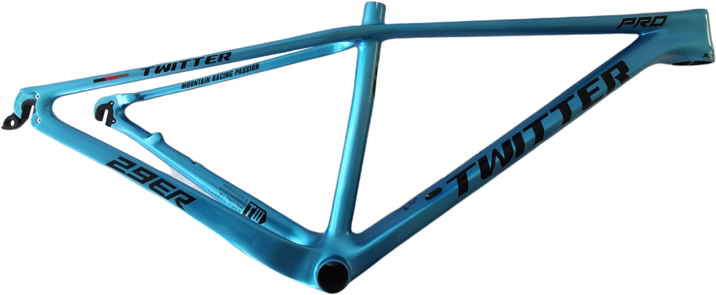 Cuadro TWITTER 29 carbon 15 LEOPARDpro normal c/pista de trinche azul