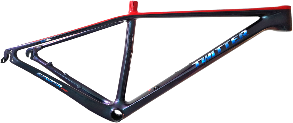 Cuadro TWITTER 29 carbon 17  STRIKERpro normal c/pista de trinche red holographic