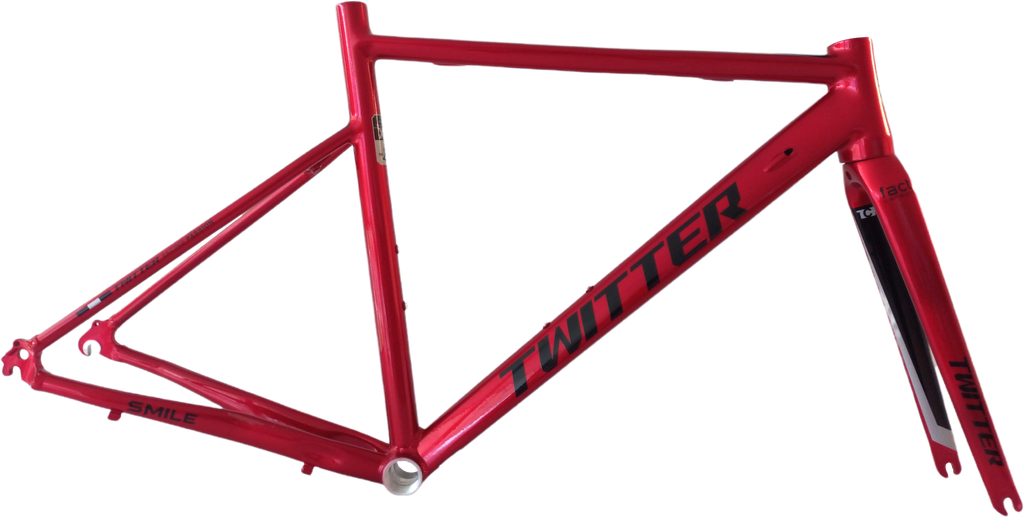 Cuadro TWITTER Ruta SMILE alum 480mm c-brake c/trinche-carbon dropaut-base red/black