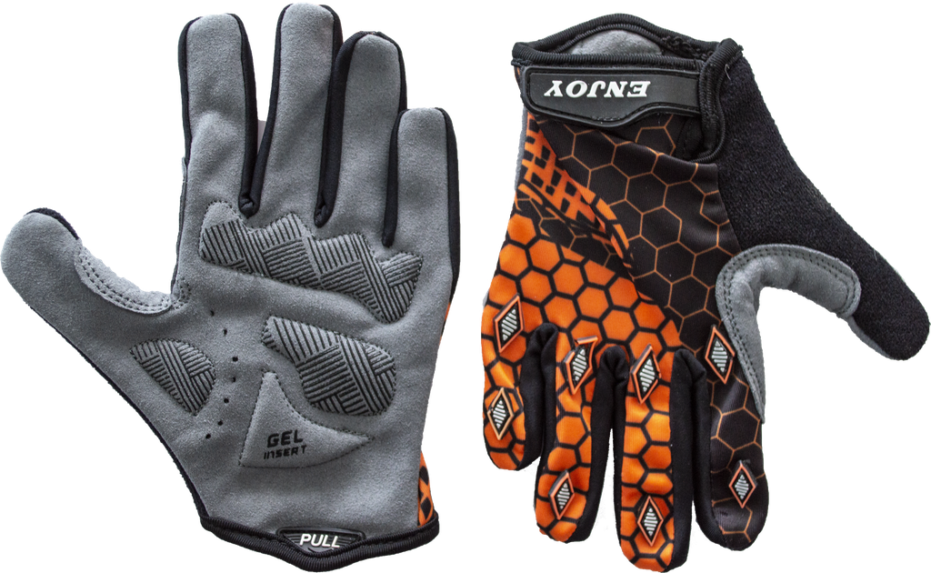 UNI guantes ENJOY BMX niño d/largo 6Y orange Neon AI-05-2589
