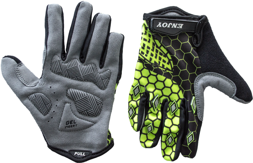UNI guantes ENJOY BMX niño d/largo 8Y green Neon AI-05-2589