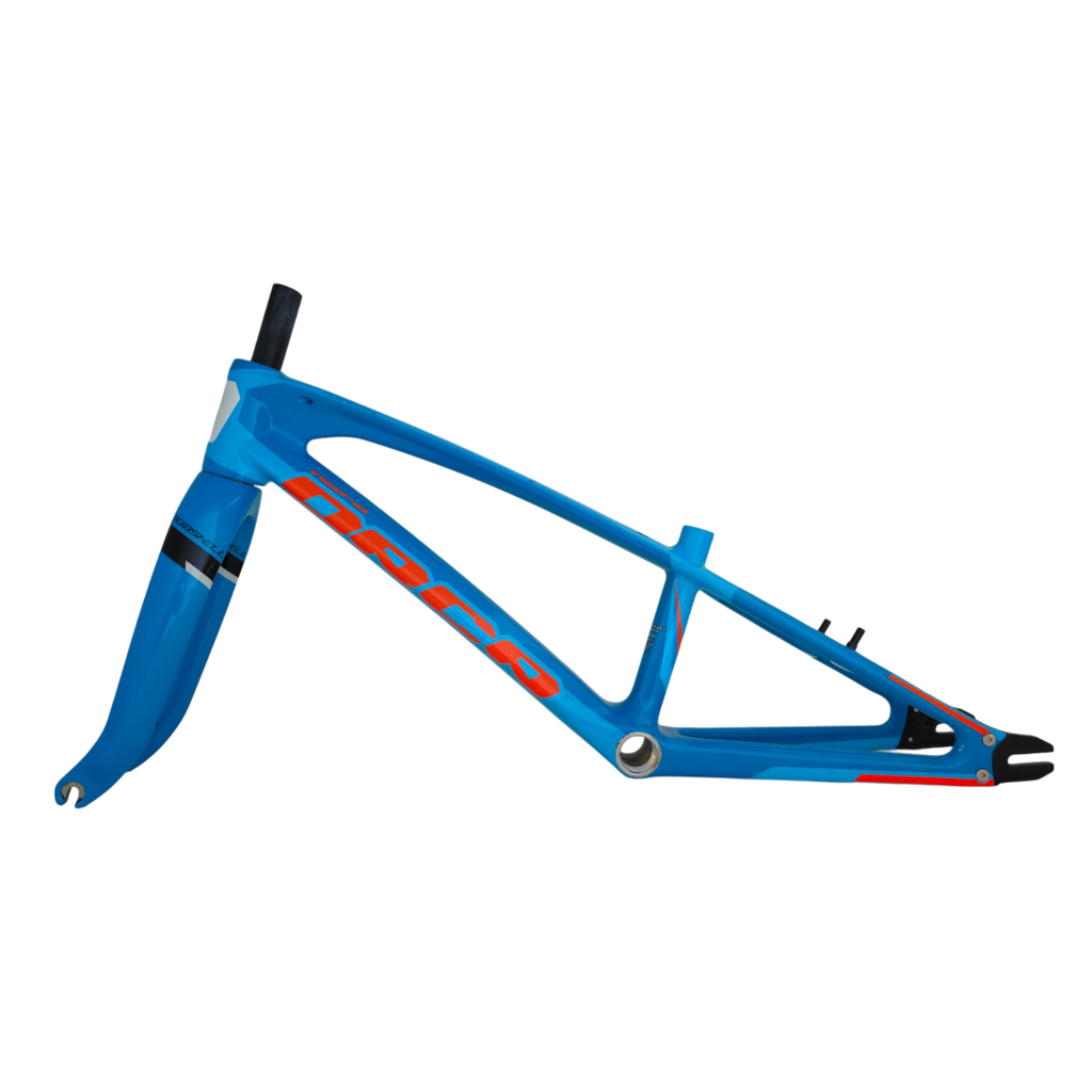 Cuadro c/pistas y trinche BMX BOMBSHELL ORCA carbon mini blue/orange 1134MM