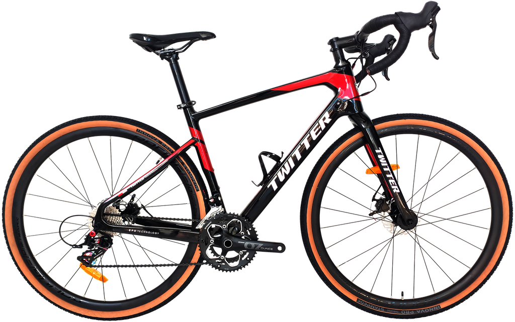 Bicicleta TWITTER ruta carbon GRAVEL V3 45cm RS-12v red