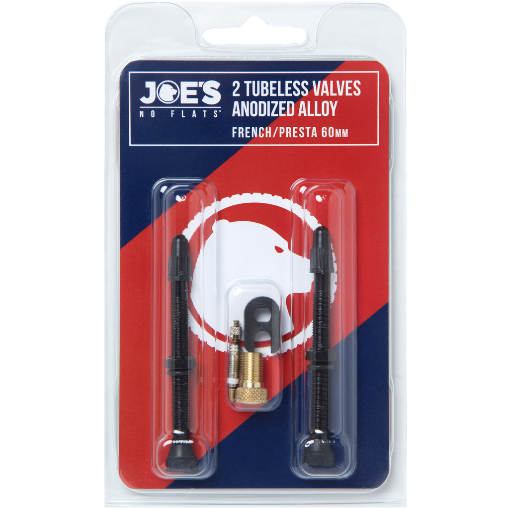 Valvula JOE'S tubeles anonizada french/presta black 60mm 2pcs 180139