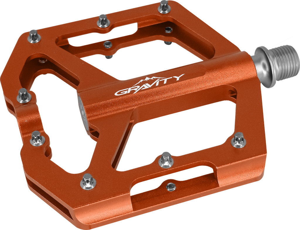 Pedal GRAVITY MTB aluminio 9/16" balinera sellada naranja par