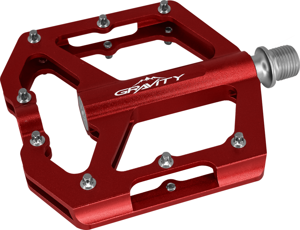 Pedal GRAVITY MTB aluminio 9/16" balinera sellada rojo par