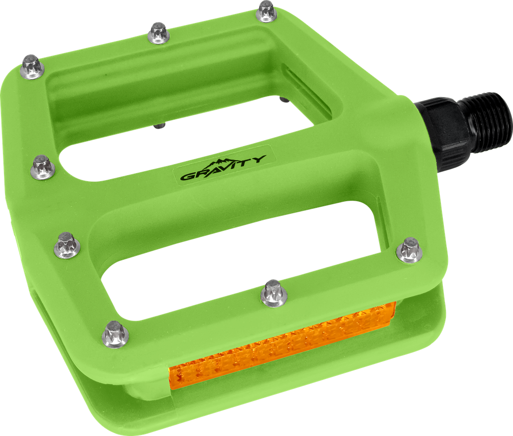 Pedal GRAVITY MTB nylon 9/16" verde neon par