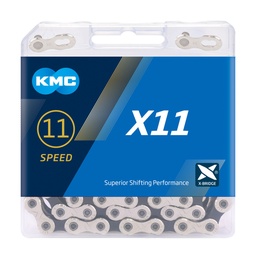 [CAD013] Cadenilla KMC 1/2x11/128 118 links X11 silver/black 11v