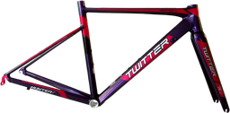 [CUA1110] Cuadro Ruta TWITTER 480mm HUNTERpro  aluminio  c/trinche carbon+pista trinche red