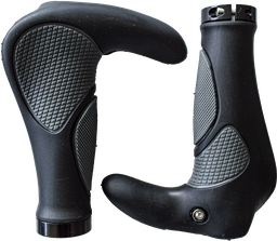 [GRI156] Grips EAGLE-F MTB plast/rubber 140mm black/grey con cachos MOD. EG-906 CN