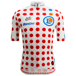 [UNI563] Jersey SANTINI TDF KOM Caballero Talla:S Polka Dots